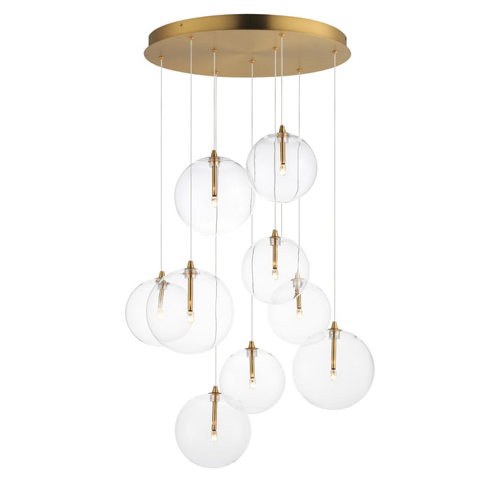 ET2 - E25077-18NAB - LED Chandelier - Global - Natural Aged Brass