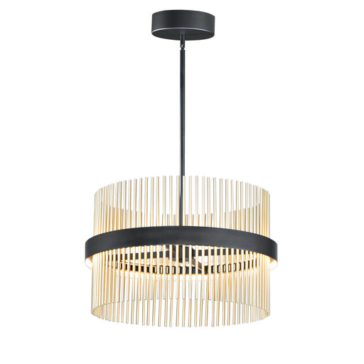 Chimes 5CCT LED Pendant Black / Satin Brass