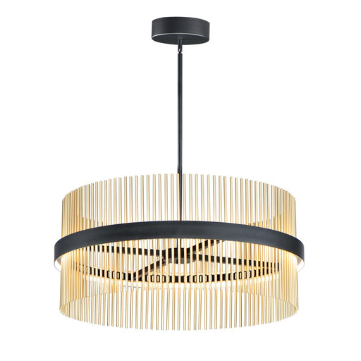 Chimes 5CCT LED Pendant Black / Satin Brass