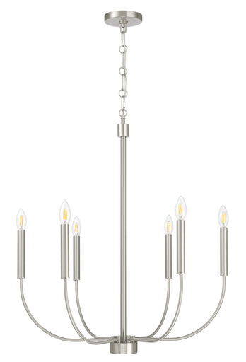 Traci Six Light Chandelier Brushed Polished Nickel