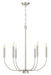Craftmade - 59826-BNK - Six Light Chandelier - Traci - Brushed Polished Nickel