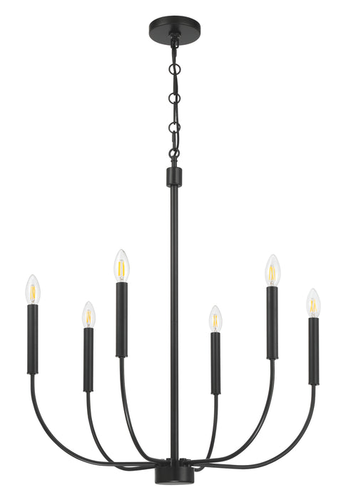 Craftmade - 59826-FB - Six Light Chandelier - Traci - Flat Black
