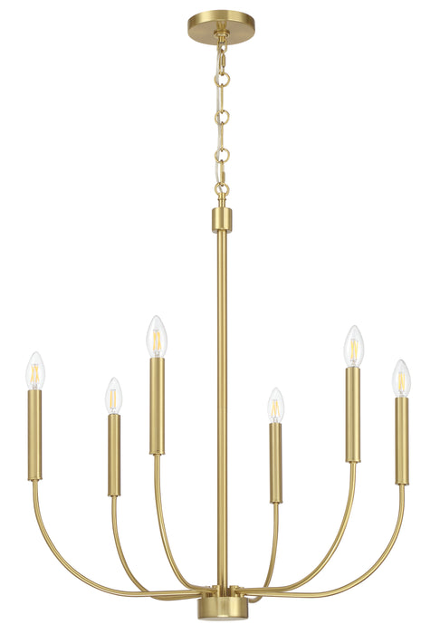 Craftmade - 59826-SB - Six Light Chandelier - Traci - Satin Brass