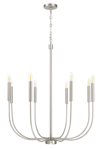 Traci Eight Light Chandelier Brushed Polished Nickel