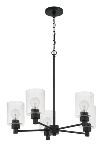 Lyndsey Five Light Chandelier Flat Black