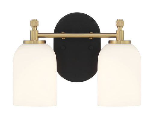 Craftmade - 60302-FBSB - Two Light Vanity - Council - Flat Black/Satin Brass