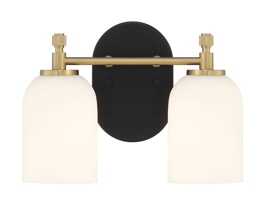 Craftmade - 60302-FBSB - Two Light Vanity - Council - Flat Black/Satin Brass