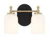 Craftmade - 60302-FBSB - Two Light Vanity - Council - Flat Black/Satin Brass