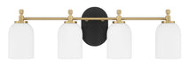 Craftmade - 60304-FBSB - Four Light Vanity - Council - Flat Black/Satin Brass