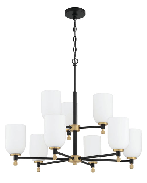 Craftmade - 60329-FBSB - Nine Light Chandelier - Council - Flat Black/Satin Brass