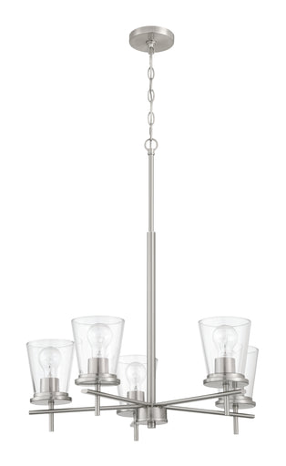Connell Five Light Chandelier Brushed Polished Nickel