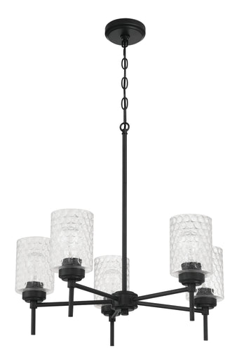 Claire Five Light Chandelier Flat Black
