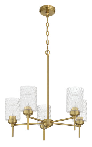Claire Five Light Chandelier Satin Brass