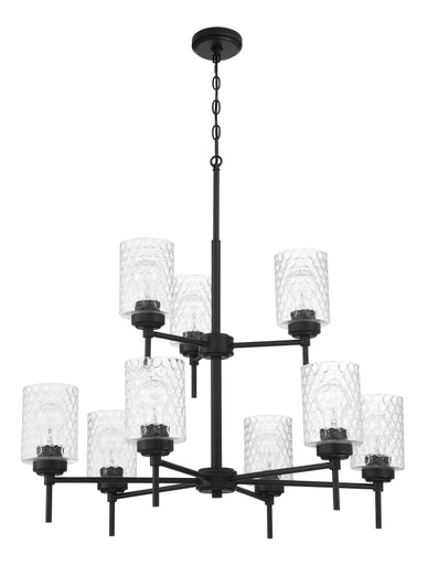 Claire Nine Light Chandelier Flat Black