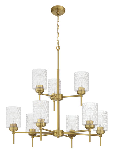 Claire Nine Light Chandelier Satin Brass