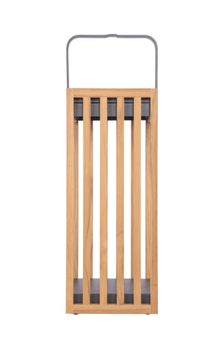 Teak LED Outdoor Rechargeable Table Lamp Teak / Textured Grey