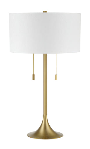 Neely Two Light Table Lamp Satin Brass