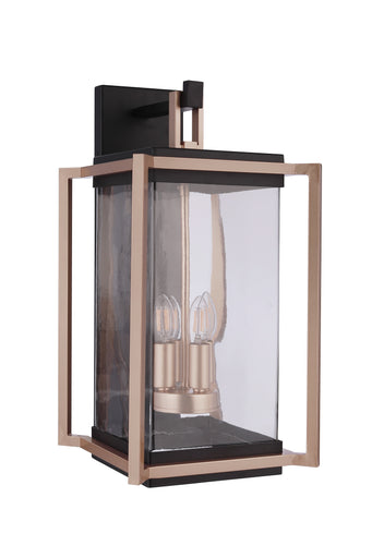 Metalwork Four Light Outdoor Wall Lantern Midnight / Satin Brass