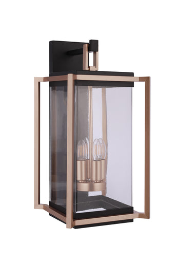 Metalwork Four Light Outdoor Wall Lantern Midnight / Satin Brass