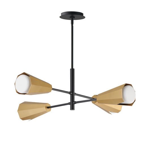 Maxim - 10815SWBKAB - Four Light Chandelier - Rizzo - Black / Antique Brass