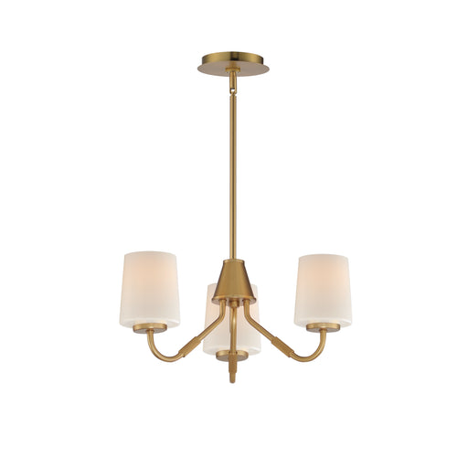 Durham Three Light Chandelier Natural Aged Brass