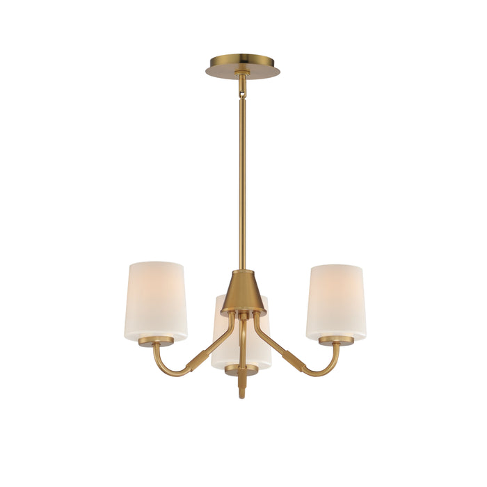 Maxim - 12695WTNAB - Three Light Chandelier - Durham - Natural Aged Brass