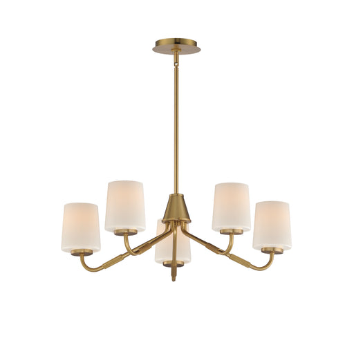 Durham Five Light Chandelier Natural Aged Brass