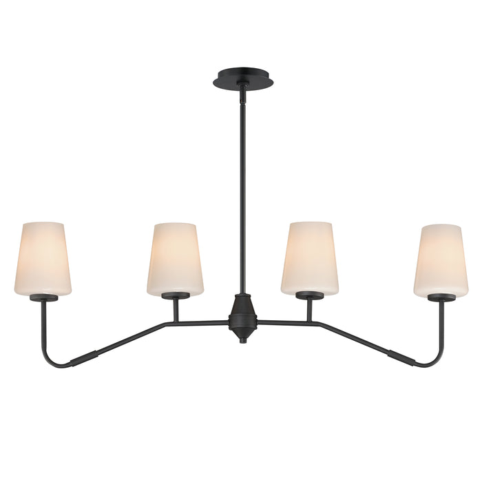 Maxim - 12697WTBK - Four Light Linear Chandelier - Durham - Black