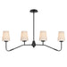 Maxim - 12697WTBK - Four Light Linear Chandelier - Durham - Black