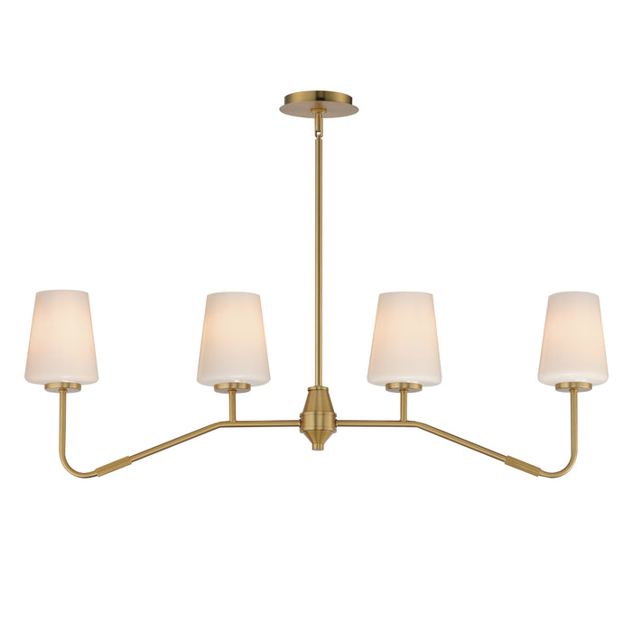 Maxim - 12697WTNAB - Four Light Linear Chandelier - Durham - Natural Aged Brass