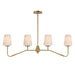 Maxim - 12697WTNAB - Four Light Linear Chandelier - Durham - Natural Aged Brass