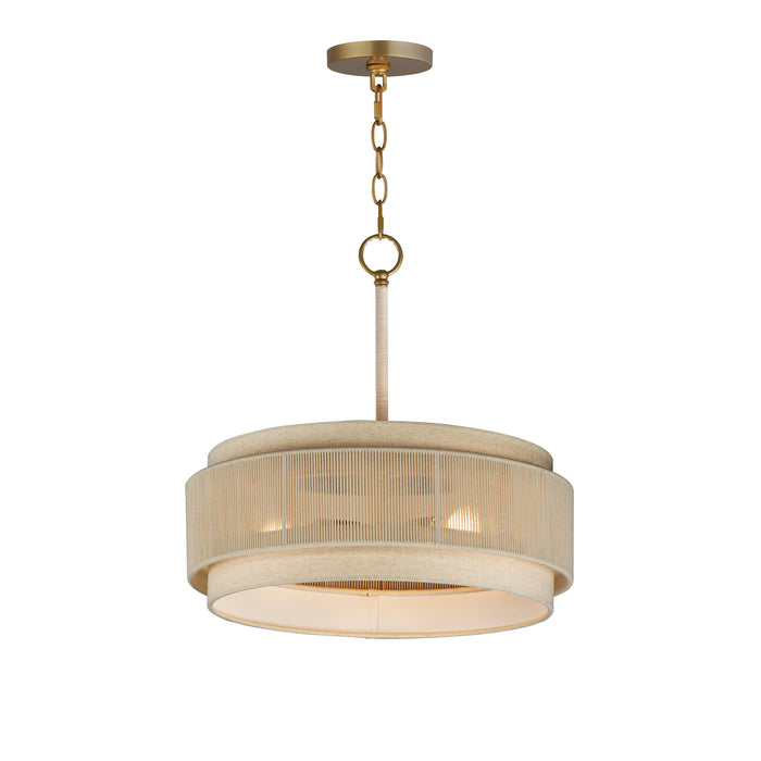 Maxim - 12813OFNAB - Three Light Pendant - Seacliff - Natural Aged Brass