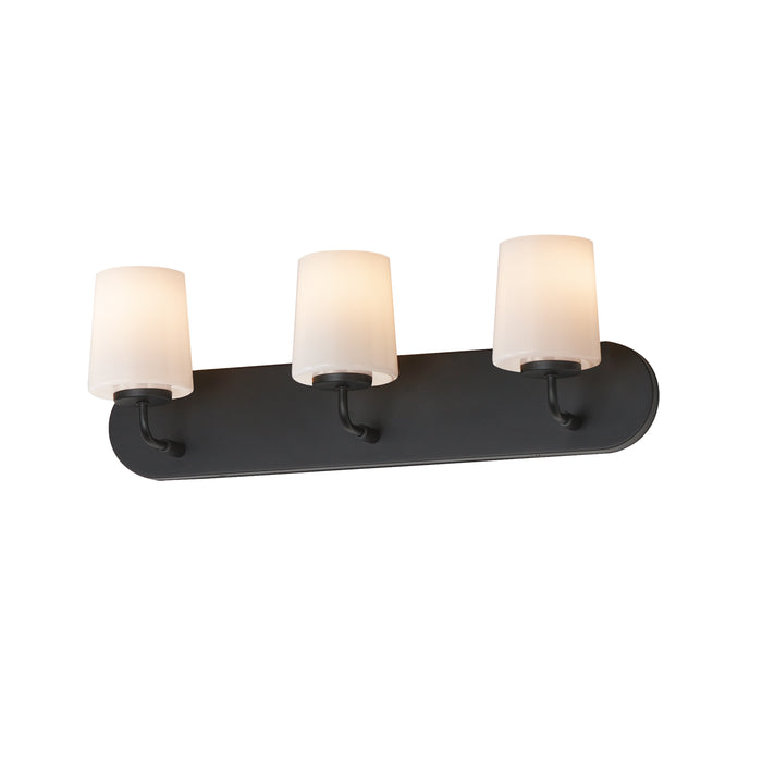 Maxim - 12893WTBK - Three Light Strip Bath Vanity - Durham - Black