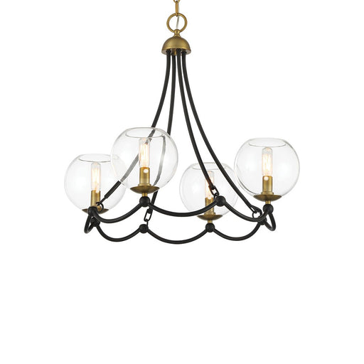 Kearney Park Four Light Chandelier Coal And Soft Brass