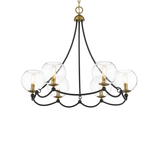 Kearney Park Six Light Chandelier Coal And Soft Brass