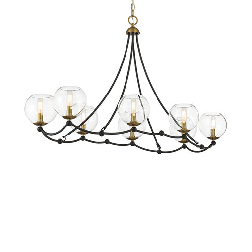 Kearney Park Eight Light Island Pendant Coal And Soft Brass