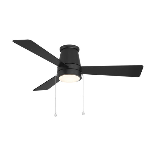 Hug LED Flush Mount Ceiling Fan Matte Black