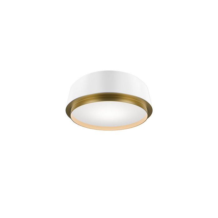 W.A.C. Lighting - FM-20512-30-WT/AB - LED Flush Mount - Salvo - White/Aged Brass