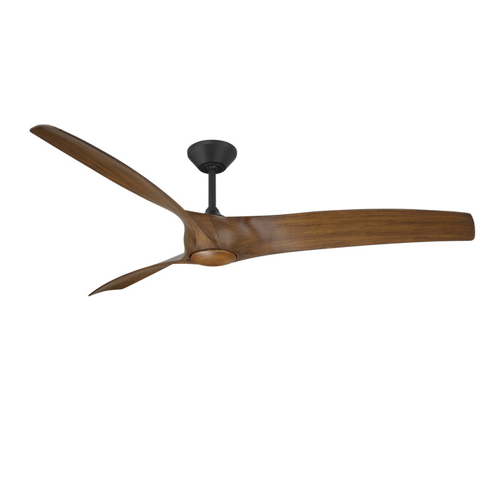 Modern Forms Fans - FR-W2006-72L-MB/DK - 72 Inch Ceiling Fan - Zephyr - Matte Black/Distressed Koa