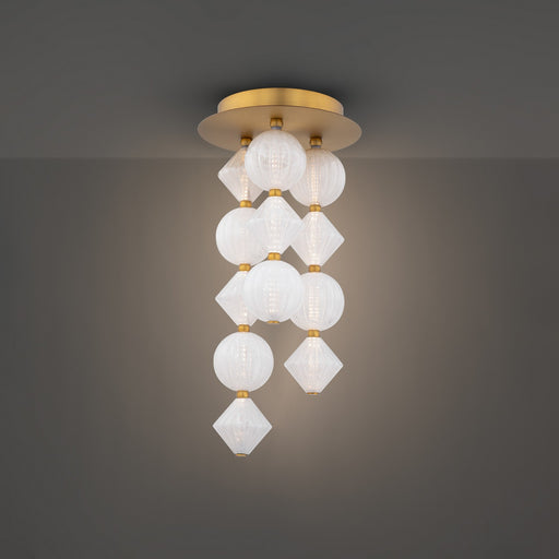 Pearla LED Flush Mount Aged Brass