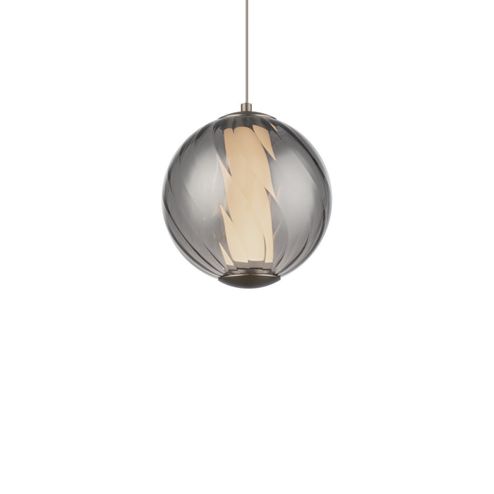 Modern Forms - PD-32507-35-SM/BN - LED Mini Pendant - Swirly - Smoke Glass/Brushed Nickel