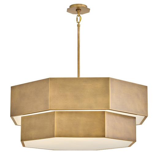Facet LED Chandelier Heritage Brass