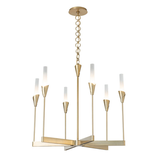 Lilium Six Light Chandelier Modern Brass