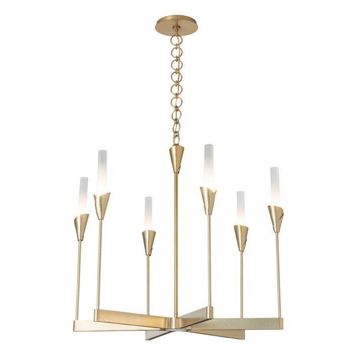 Hubbardton Forge - 101702-SKT-86-WC0821 - Six Light Chandelier - Lilium - Modern Brass