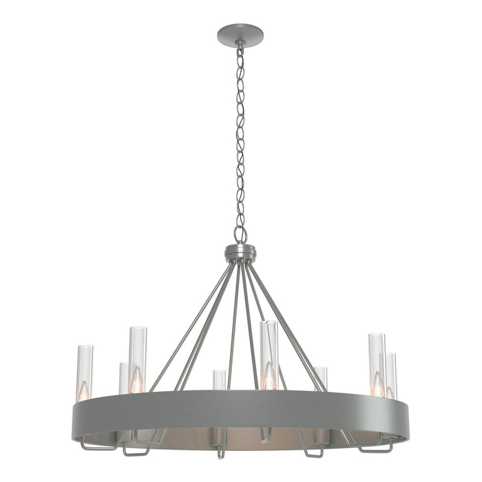 Hubbardton Forge - 105040-SKT-82-ZM0611 - Eight Light Chandelier - Banded - Vintage Platinum