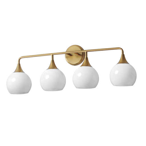 Neve Four Light Bath Vanity Natural Aged Brass