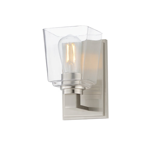 Cubos One Light Wall Sconce Satin Nickel
