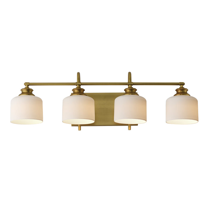 Maxim - 21494WTNAB - Four Light Bath Vanity - Bisque - Natural Aged Brass