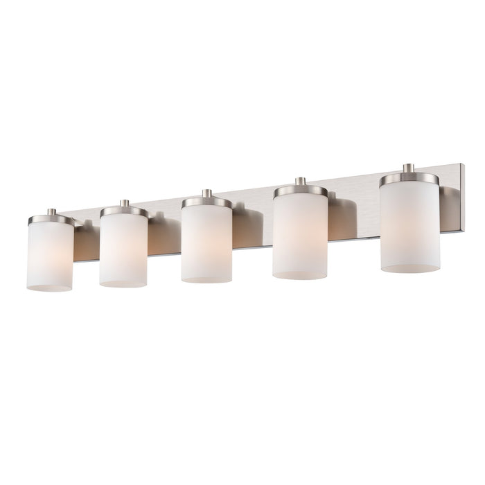 DVI Lighting - DVP14055SN-OP - Five Light Vanity - Riverview - Satin Nickel