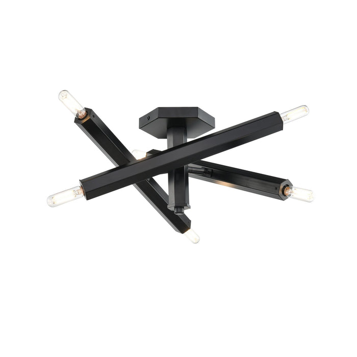 DVI Lighting - DVP30613EB - Six Light Semi Flush Mount - Kestrel - Ebony